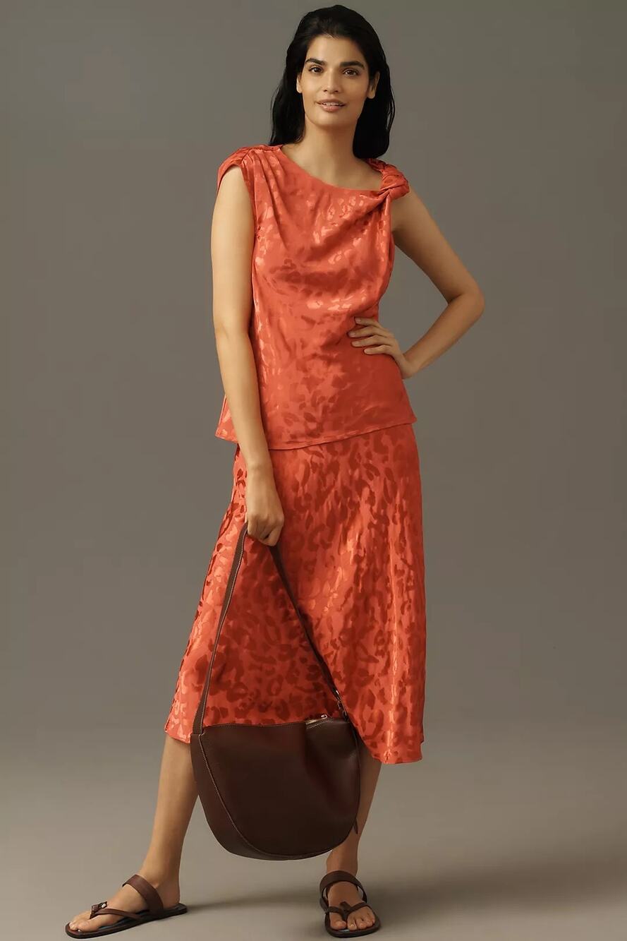 New Farm Rio x Anthropologie Printed Asymmetric Tank $148 + Midi Skirt $188 S